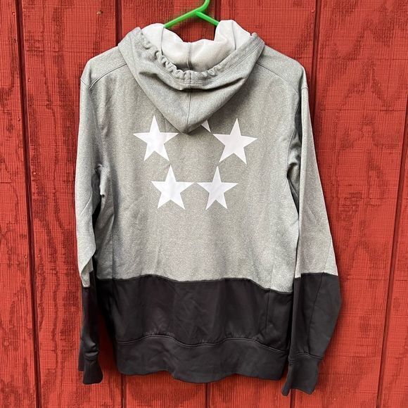 Nike Men's Therma-Fit Pullover Hoodie Five White‎ Stars Graphic Gray Medium - Picture 2 of 6